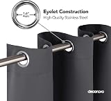 Deconovo Ring Top Blackout Curtain 52x63 Dark Grey 1 Panel Eyelet view 4
