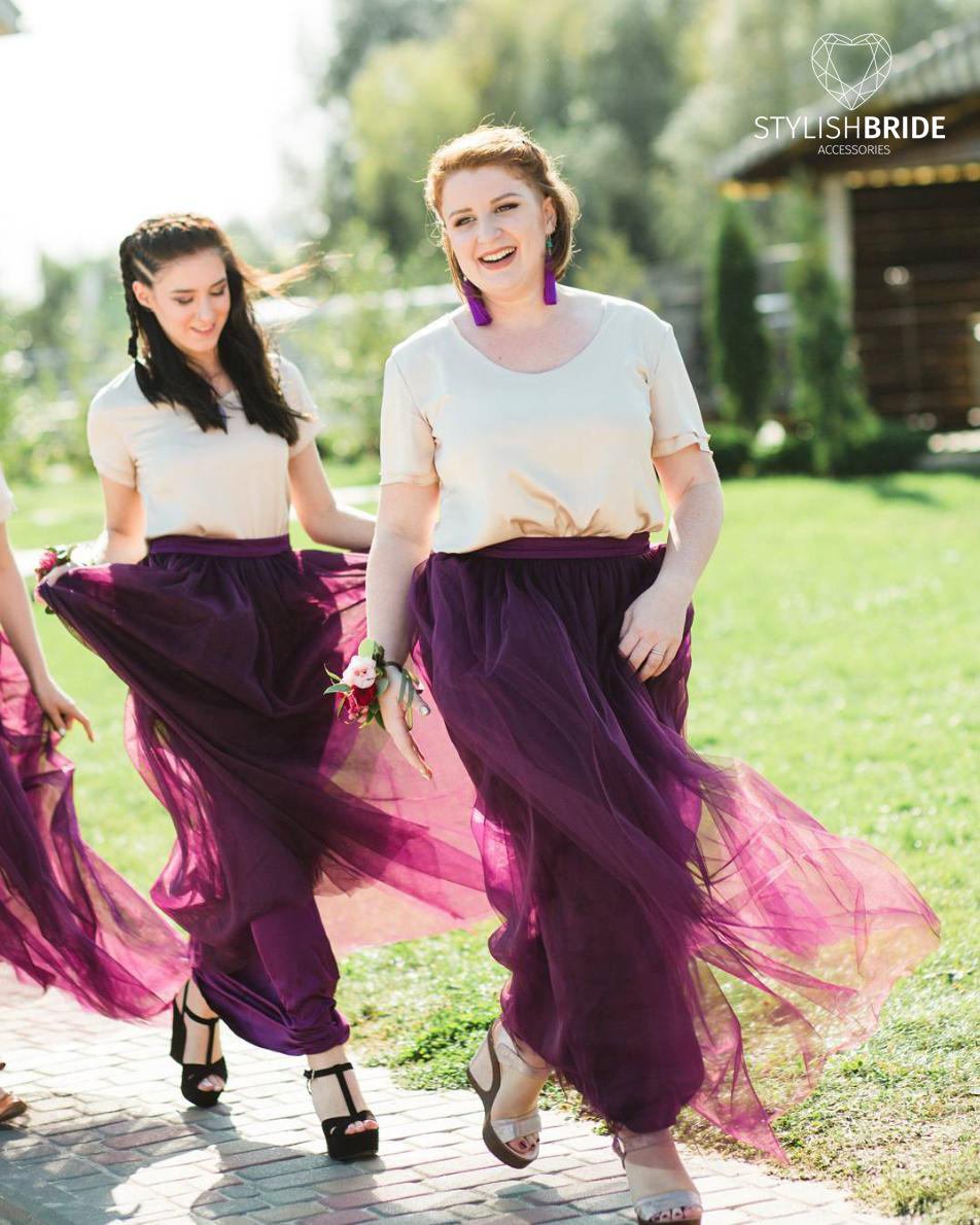 Amazon Com Blackberry Tulle Skirt Long Bridesmaids Floor