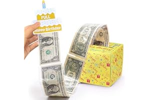 DTESL Happy Birthday Day Money Box for Cash Gift Pull,Money Gift Boxes for Cash,Money Box for Cash Gift Colourful Money Holder for Cash with Pull Out Card DIY Set Surprise Birthday Gift Box