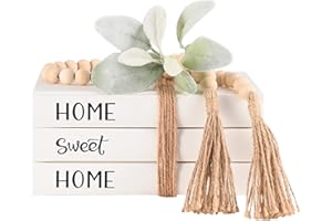 EXOOD Linen Covered Decorative Books for Home Decor, Farmhouse Stack Books, Coffee Table Books Décor for Living Room,Hardcover Faux Books for Decoration,Shelf Display Books Decor Accent,Home|Sweet|Home