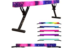 PreGymnastic 8FT Balance Beam, Gymnastics Beam for Kids Ages 3-12, Home Gym Equipment for Training, Adjustable Blancing Beam Indoor, Off-Ground Beam Indoor