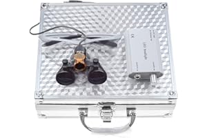 5W Headlight Filter 3.5X-420 MM Binocular Magnifying Glass Loupes with Aluminium Alloy Case (Silver)