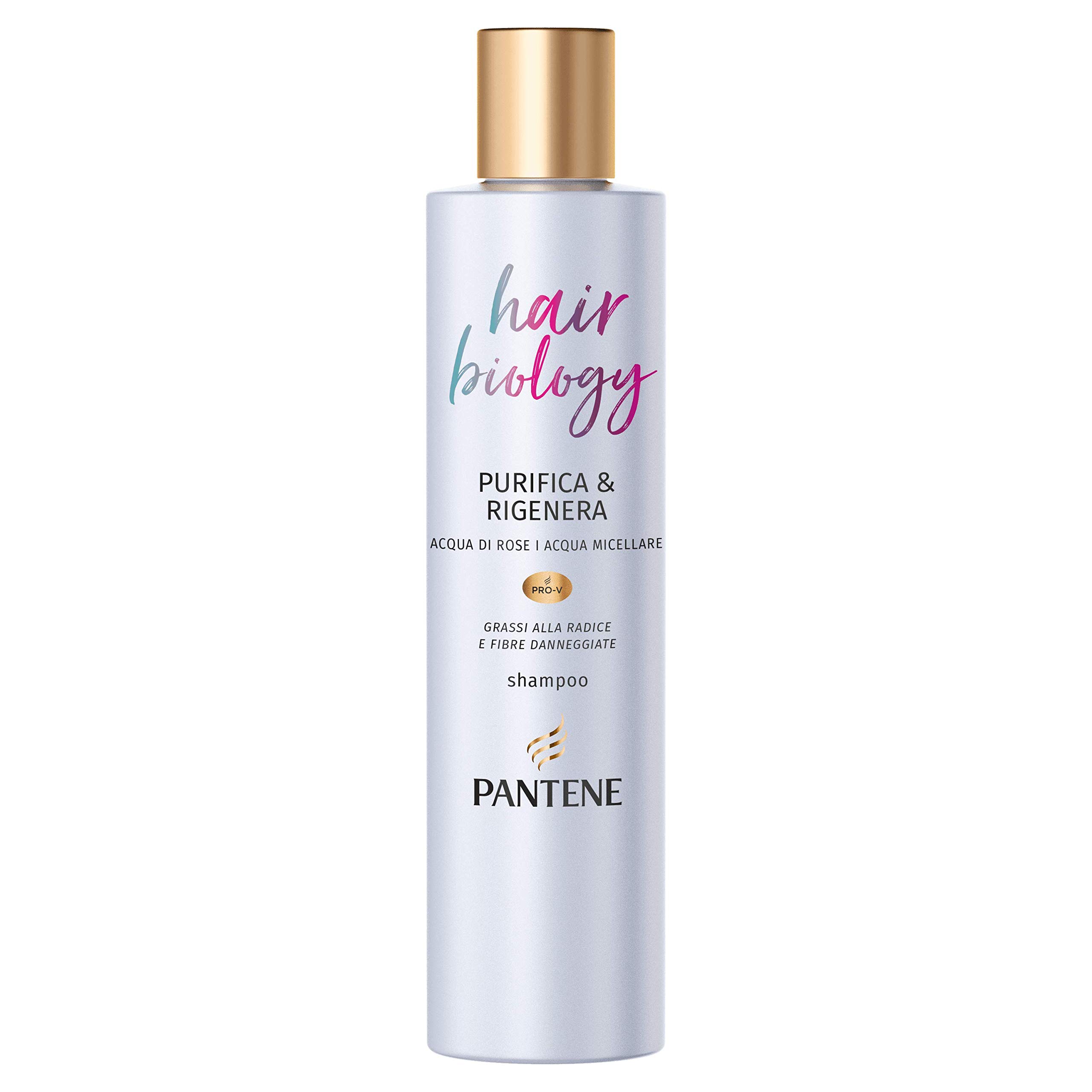 Pantene Pro-V Professional Shampoo, Oily Hair Shampoo for Oily Root Hair and Damaged Fibres, Hair Biology Purifies & Regenerates, 250 ml