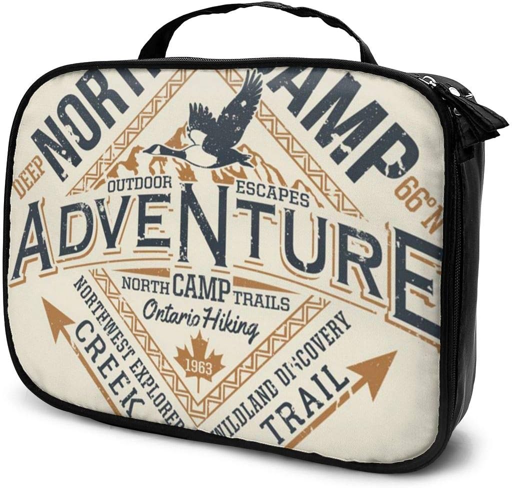 Canada Outdoor Adventure Wildlife Discovery Travel Makeup Train Case Makeup Cosmetic Case Organizer Portable Artist Storage Bag For Cosmetics Makeup Brushes Toiletry Jewelry Digital Accessories