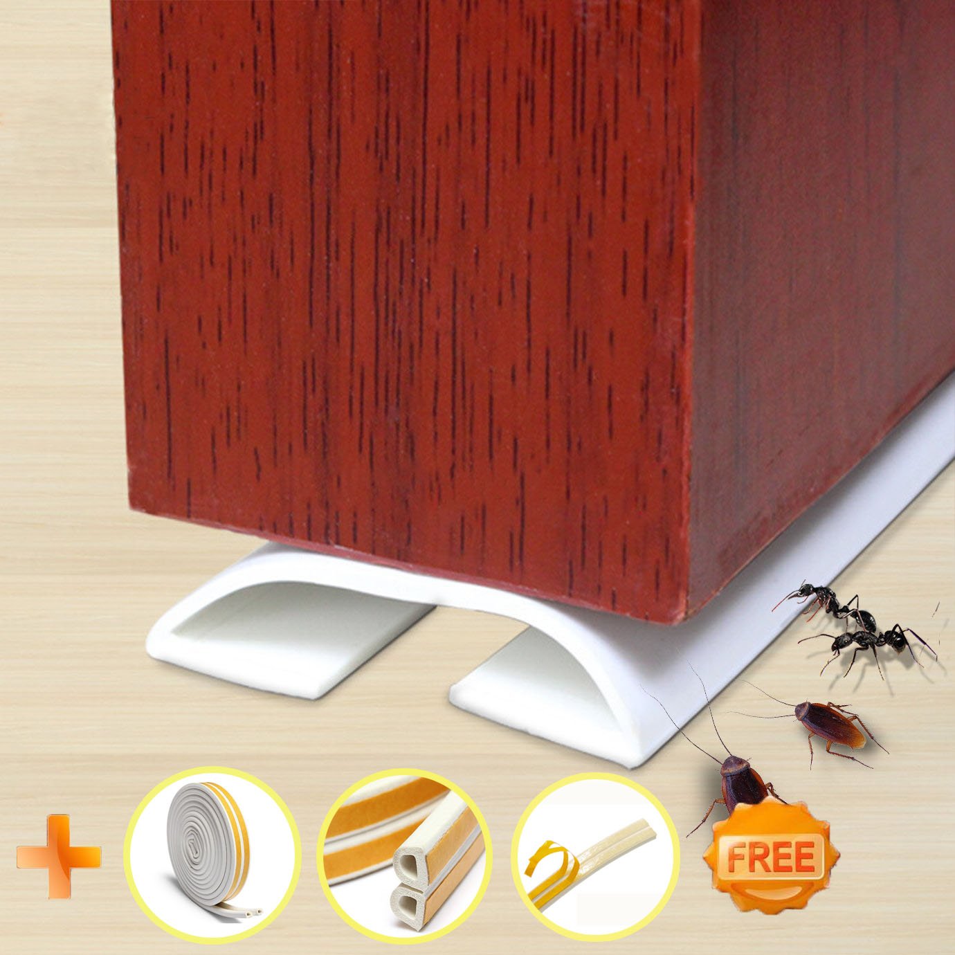 Under Door Draft Blocker Draught Excluder SelfAdhesive Rubber Door Bottom Seal Strip Under Door