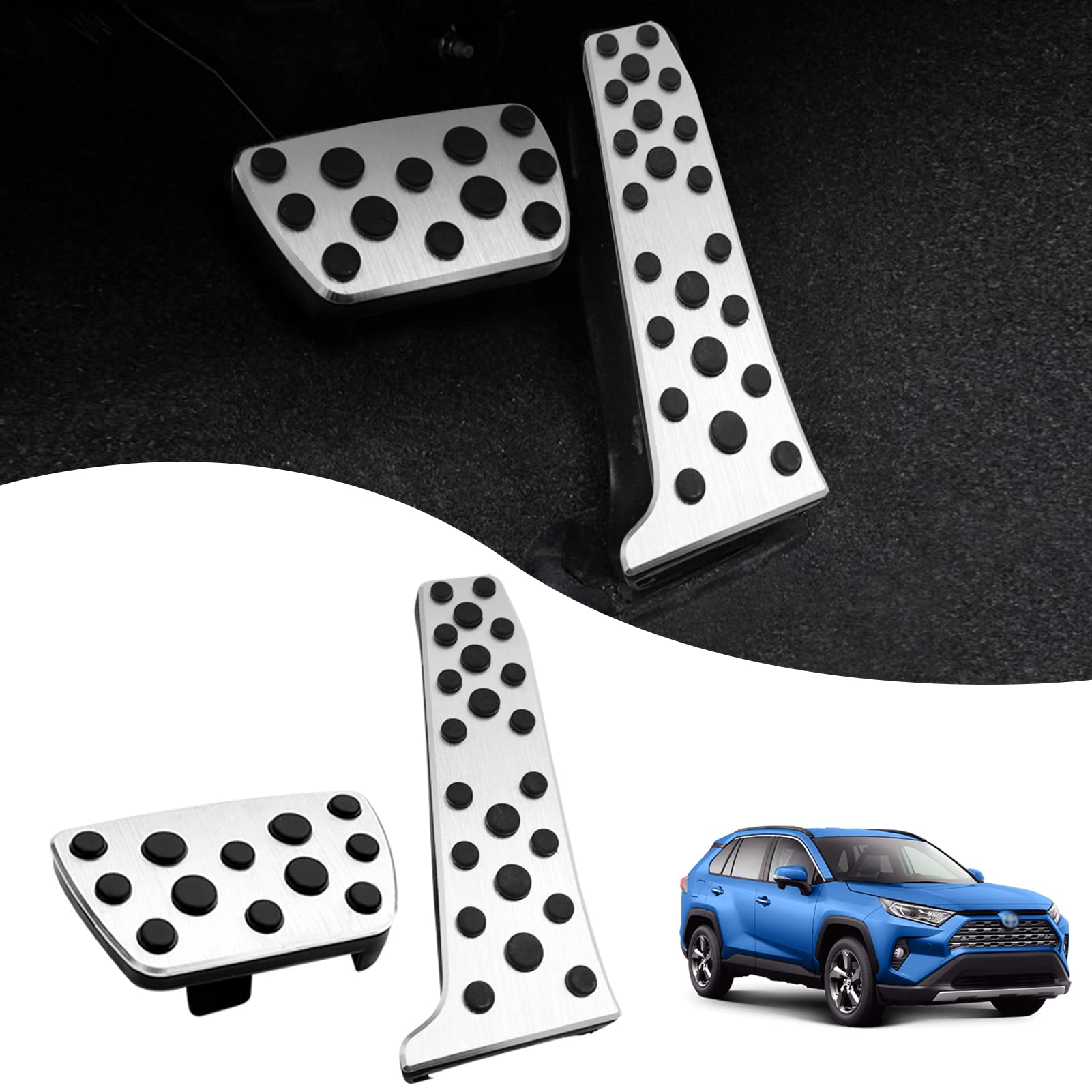 Photo 1 of TTCR-II Pedal Covers for Toyota Avalon RAV4 2019-2024, Camry 2018-2024, Highlander 2020-2025, Sienna Venza 2021-2025 and for Lexus ES 2018-2025, UX 2019-2025, Brake and Gas Pedal Pad (Auto, 2 Pcs)