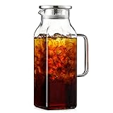 2 Quart (2 Liter 68 oz) Square Glass Pitcher with