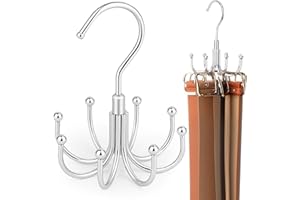 ZEDODIER Belt Hanger, Rotatable Belt Rack Closet Accessories Organizer, Maximum 24 Storage Capacity, Hanging Holder Storage H