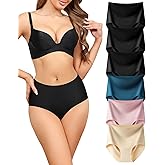 LEVAO Womens High Waist Seamless Underwear Full Coverage Breifs No Show Ladies Panties 6 Pack S-XXL