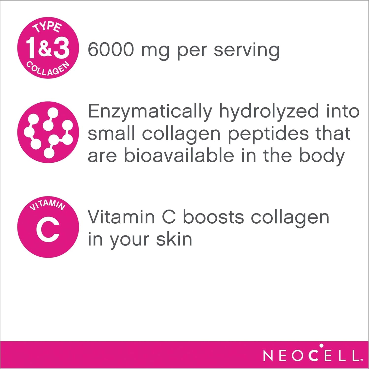 NeoCell Super Collagen with Vitamin C, 250 Collagen Pills, #1 Collagen Tablet Brand, Non-GMO, Grass Fed, Gluten Free, Collagen Peptides Types 1 & 3 for Hair, Skin, Nails & Joints (Packaging May Vary): Health & Personal Care