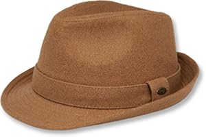 Funky Junque Fedora Hats for Men Premium Wool Blend Fedoras Structured Short Brim Vintage Trilby Felt Teardrop Stetson