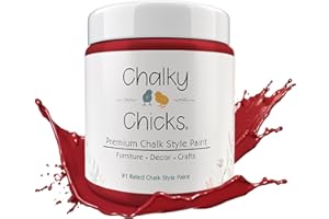 Chalky Chicks Chalk Paint - Chalk Paint for Furniture, Craft Paint, Cabinet Paint, Wood Paint, and Furniture Paint, Spray Paint-Ready for Home Decor - Firecracker (Red) 4 Fl Oz (Pack of 1)