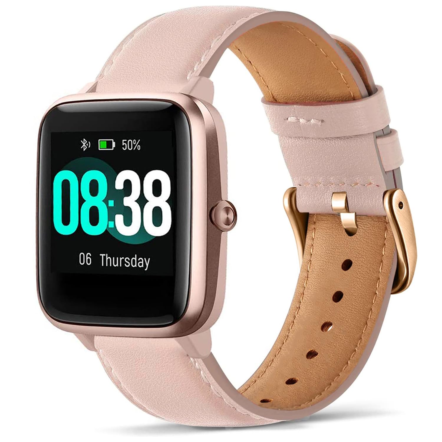 VELULYX genuine leather strap compatible ID205L, 19mm Strap for GRV FC1,IDW15, ID205L, ID205U, ID205S, ID205G, ID215G, ID216, SW020, SW021, SW023, YM020, YM021, YM023, YM205L, Uwatch3 Ufit GT