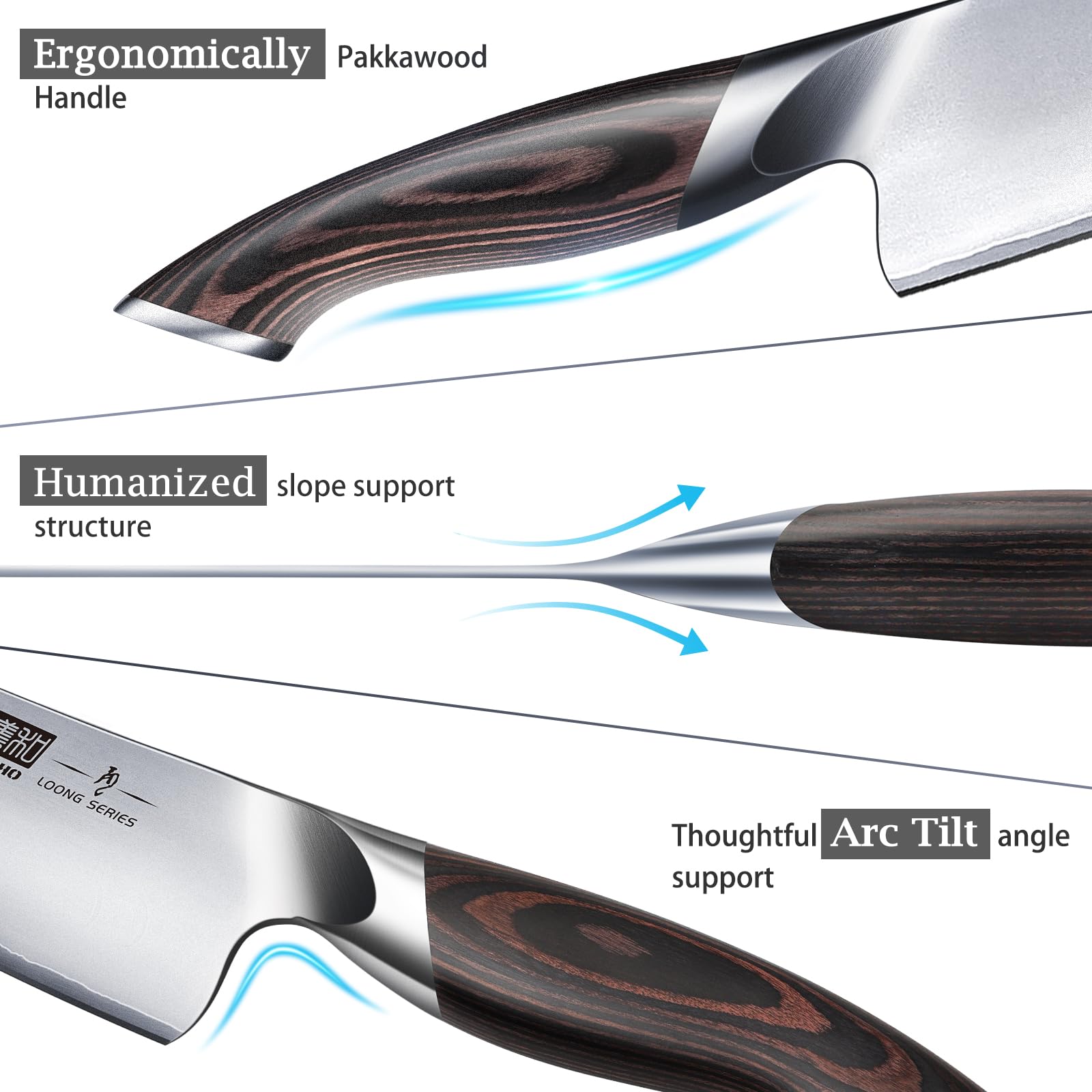 HOSHANHO Messerblock Set mit 16-TLG, Kochmesser Set Multifunktionalen Messerset aus Edelstahl, Ultrascharfes Küchenmesser Set mit Schärfer 3