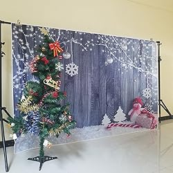 FiVan Wood and Snowman Design Photo Backdrop For