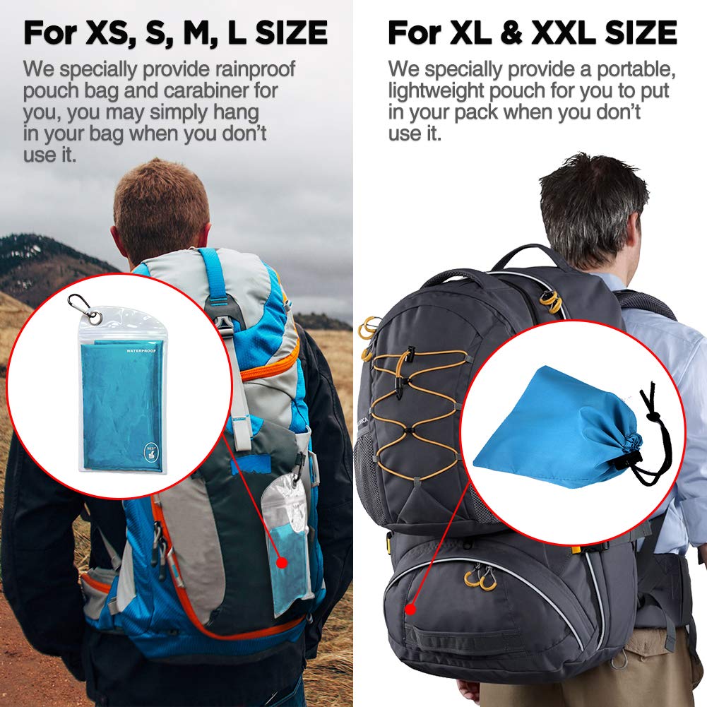 Hunsuetek Reflective Backpack Rain Cover Rainproof Pouch for Hiking