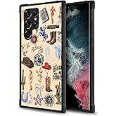 MQJCYB Case for Samsung Galaxy S23 Ultra, Duty Shockproof Full Protection Hard Plastic Bumper Soft Silicone Protective Women Man Girls Case -Cowgirl Western Country Cowboy Howdy