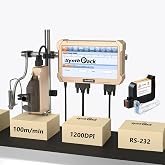 Automatic Online Inkjet Coding Machine for Production Lines, 1200DPI | Anti-Static Interference Thermal Inkjet Printer SL1, 100m/min for Industrial Marking on Carton Plastic Metal(1 Nozzle)