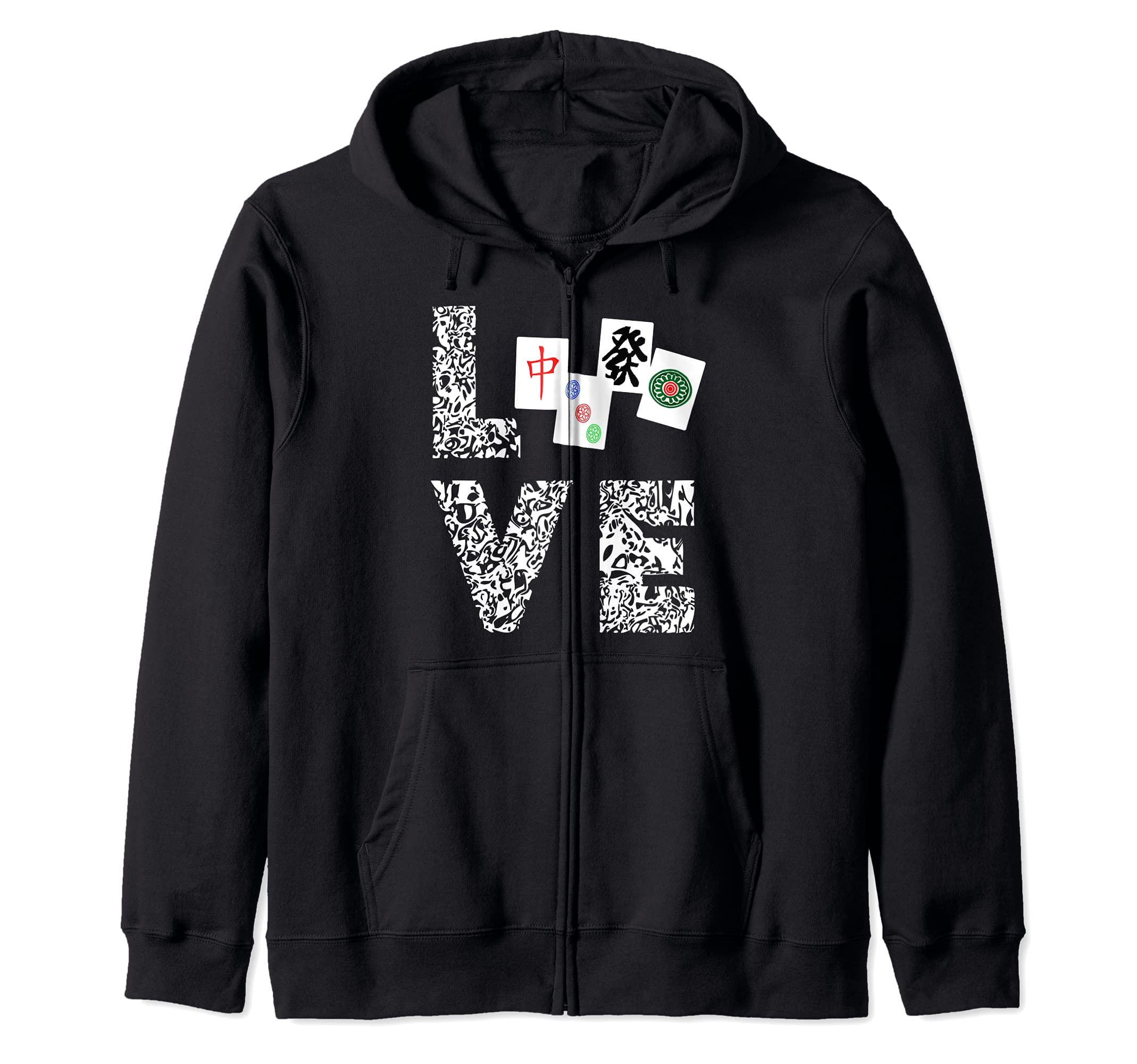 Mahjong Love Playing Chinese Game Mah Jongg Player Zip Hoodie