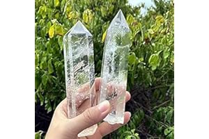 Zenkeeper 1PC Large Clear Quartz Crystal Points, Clear Quartz Crystal Tower Wand for Reiki Chakra Meditation