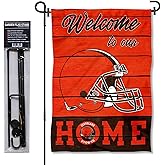 WinCraft Browns Welcome to Our Home Garden Flag and Flagpole Mount