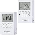 VIVOSUN 7 Day Programmable Digital Timer with Dual Outlet, 20 On/Off UL Listed Heavy Duty Plug-in Outlet Timer with Countdown Setting, Indoor for Lamp, Fan, Heater, Humidifiers, Aquarium (2 Pack)