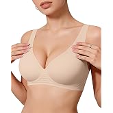 OEAK Womens Jelly Bras Wireless Deep V Bralette Comfy Push Up Tshirt Bras | Comfortable,support and lift,no underwire,bralettes,plunge,full coverage,invisible,balconette,minimizer,no show,soft