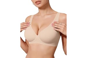 OEAK Womens Jelly Bras Wireless Deep V Bralette Comfy Push Up Tshirt Bras | Comfortable,support and lift,no underwire,bralett