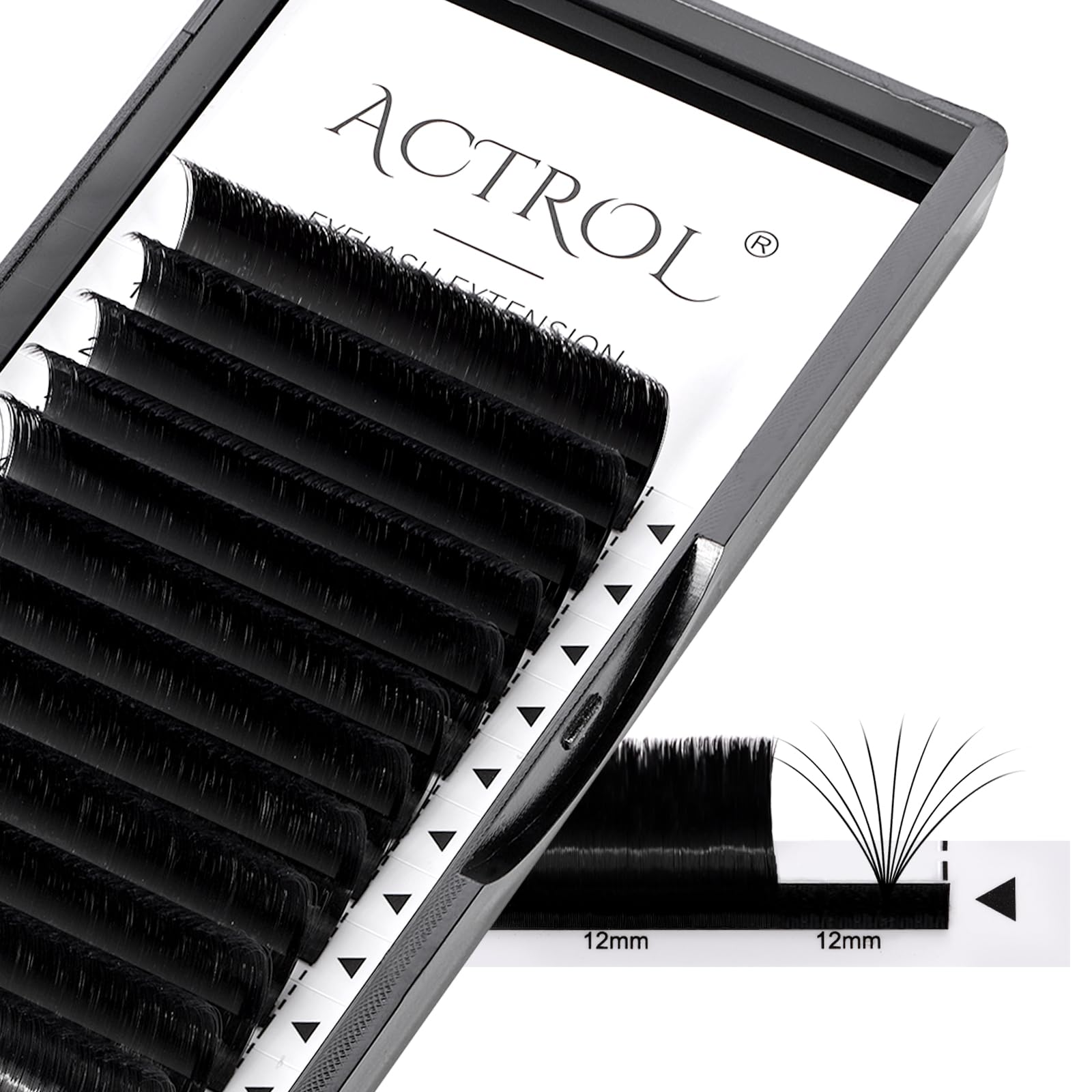 ACTROL Easy Fan Lashes 0.05 C Curl 17mm Eyelash Extensions Tray, Self Fanning Volume Lashes, Faux Mink, Professional Salon Use
