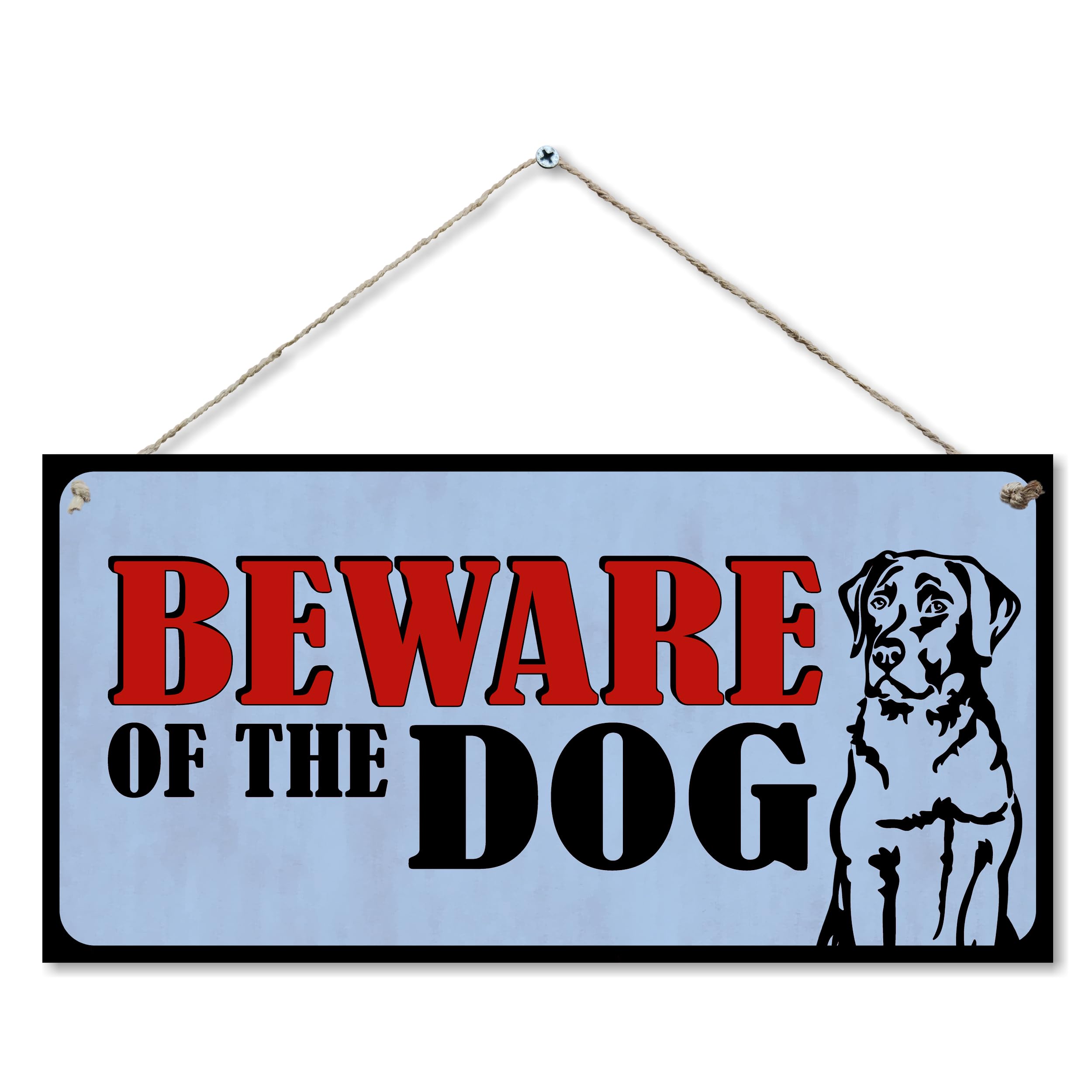 CARISPIBET Beware of the Dog! Warning signs for your home outdoors signs entrance gate house plaque door signs outside signage 6" x 12"