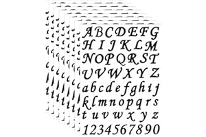 Spakon 8 Sheets Christmas Vinyl Letter Stickers Self Adhesive Alphabet Stickers Mailbox Letters Numbers Decals for Xmas DIY Crafts Sign Notebook Classroom Decor(1 Inch,Black)