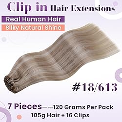 LaaVoo Human Hair Clip in Extensions Blonde