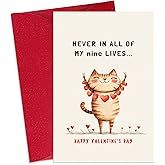 FLYAB Orange Cat Valentines Card for Him Her - Funny kitty Valentines Day Cards for Kids Boys Girls Valentine's Day Card Gifts for Boyfriend Girlfriend Friends Daughter Son