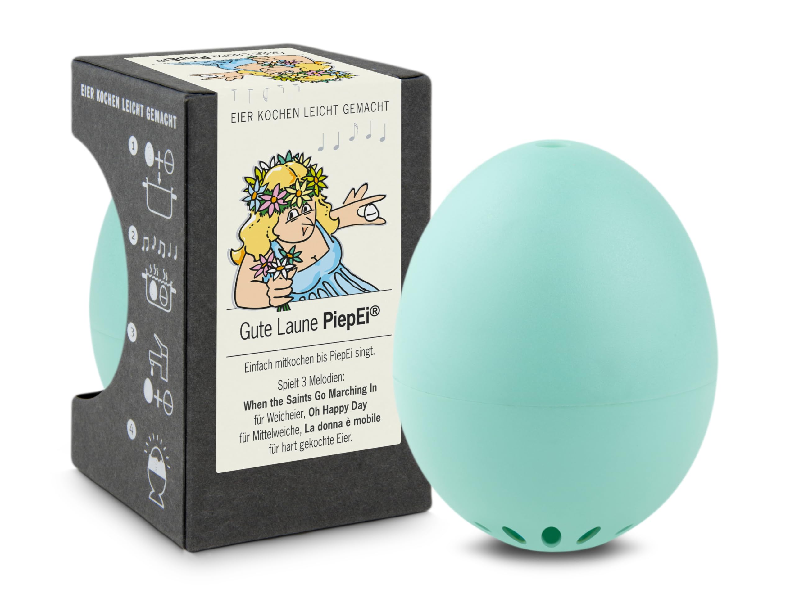 Brainstream Egg Timer, Turquoise, 4,5 x 5,5 cm