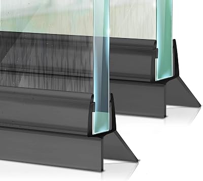 MEISTERFAKTUR Black Shower Screen Seal Strip 6-8mm Glass Water Deflector 100cm