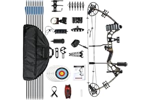 WUXLISTY Compound Bow and Arrow Set for Adults 30-65LBS Draw Weight, Ready to Hunt, Archery Hunting Bows 19.5"-30.5" Draw Length, Limbs Made in US