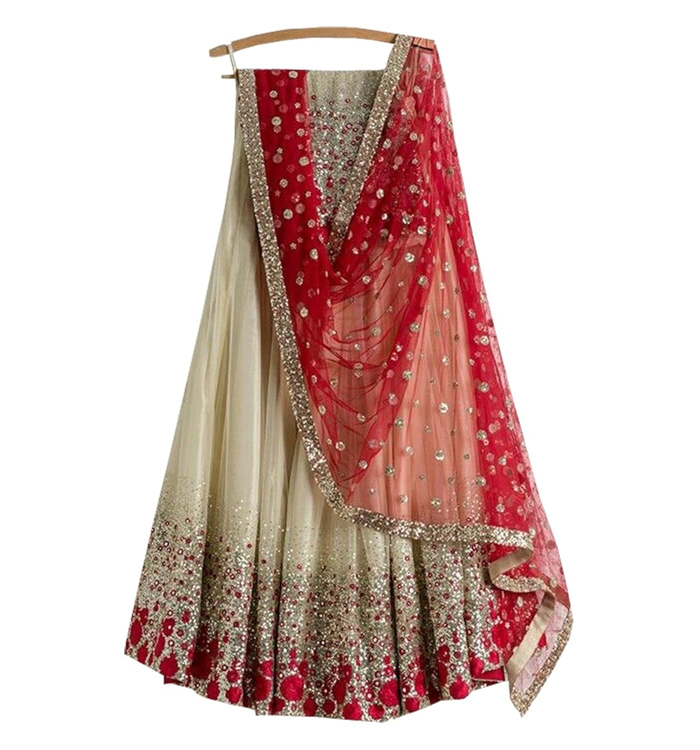 premiier collection women's cream net lehenga cholis(pr651_cream_free size)