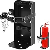 Watayo Heavy Duty Fire Extinguisher Bracket, 10lb Dry/5lb Co2, Wall Mount, Black Iron, Home, School, Vehicle, Boat, Marine, T