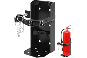 Watayo Heavy Duty Fire Extinguisher Bracket, 10lb Dry/5lb Co2, Wall Mount, Black Iron, Home, School, Vehicle, Boat, Marine, T