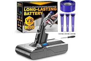 CELLPOW Upgrade High Capacity 9000mAh 21.6V Li-ion V8/SV10 Battery Replacement Compatible with Dyson V8 Animal/Absolute/Motor