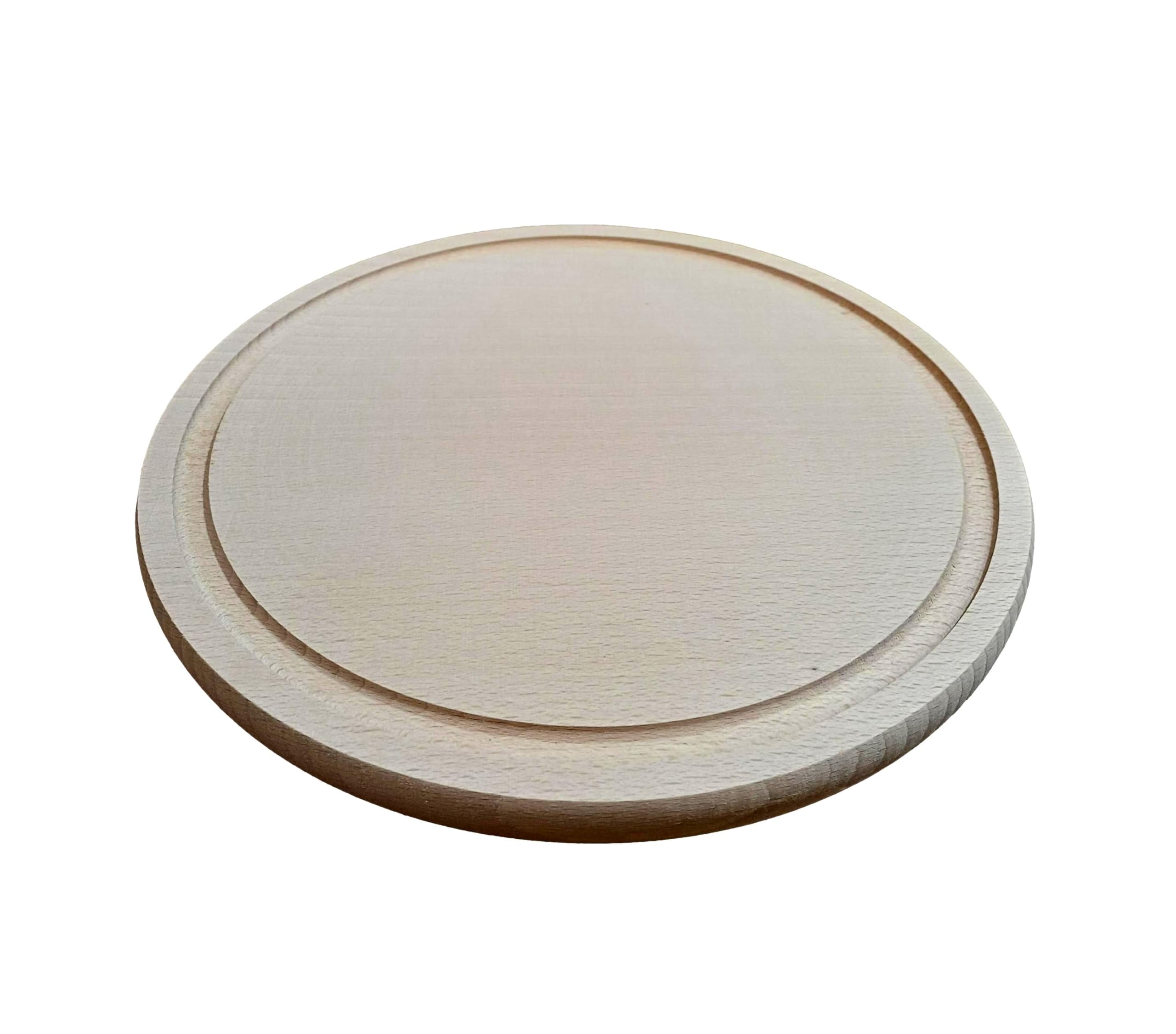 Wooden World Circular Solid Wood Cutting Board, 8''/20cm, Beech Wood, Round, 1.5 cm Thick