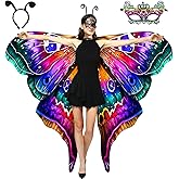 Double-Sided Printing Butterfly Costume for Women, Adult Butterfly Wings for Woman, Halloween Costume Fairy Wing Cape