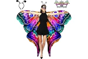 VARYOWOP Double-Sided Printing Butterfly Costume for Women, Adult Butterfly Wings for Woman, Halloween Costume Fairy Wing Cape