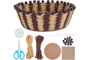 ORIGACH DIY Macrame Basket Making Kit Round Basket Craft Kit Including Cotton Cord Corrugated Paper Weaving Material Instruct