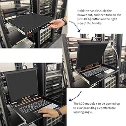 1U Rack Mount KVM Console w/ 8 Port HDMI KVM