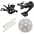 JGbike 10 Speed MTB 4pc groupset Compatible with Shimano Deore M4100: Right Shift Lever,Long cage Rear Derailleur, 11-42T Cassette or Sunrace 11-46T Cassette, KMC X10 Chain