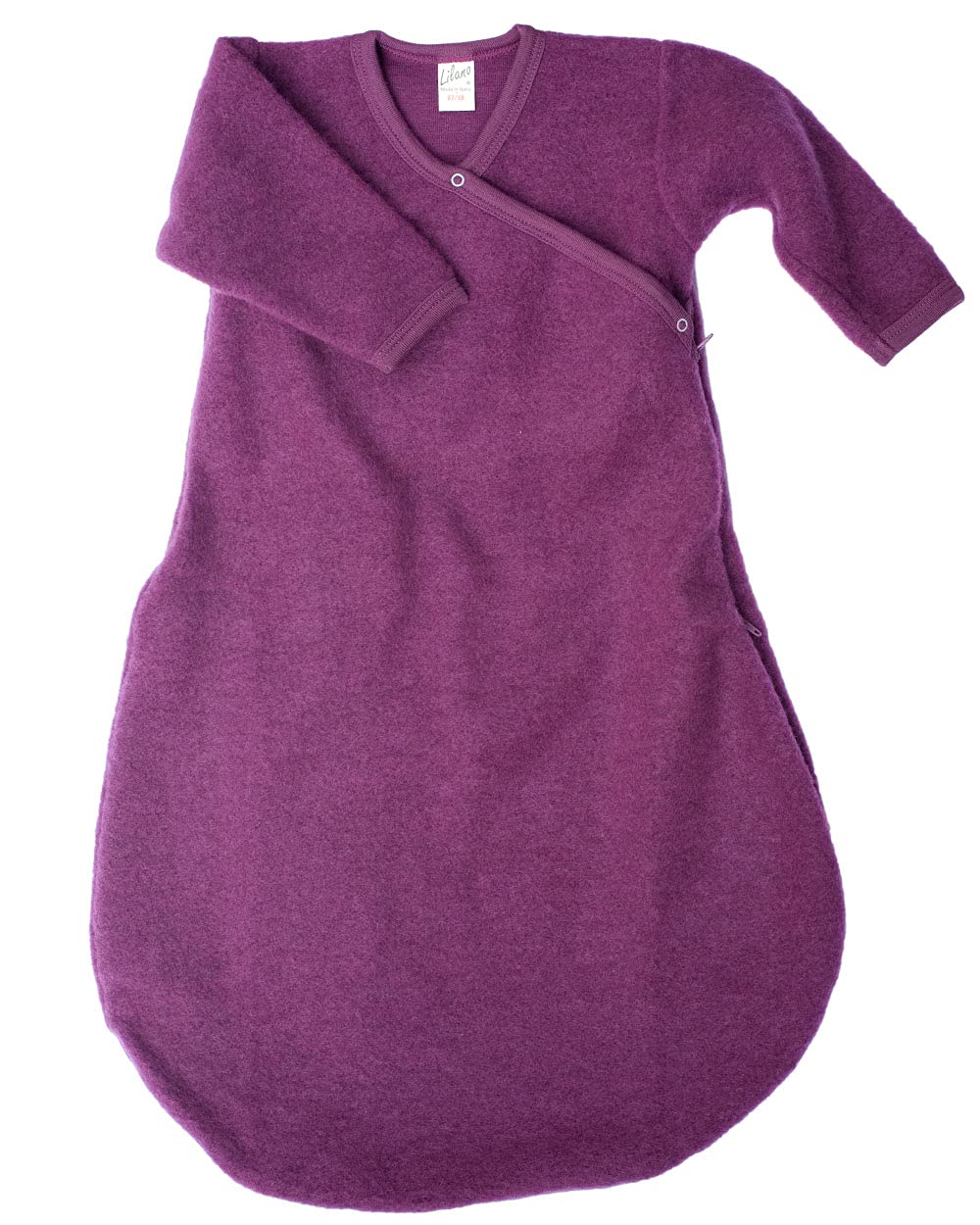 Lilano, Merino Changing Bag with 2-Way Zip Plain 100% Wool (kbT), berry, 50/56 cm