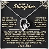 LEONADORA To My Daughter Necklace, Personalized Daughter Necklaces from Mom and Dad, Daughter Gifts from Mother or Father, Beautiful Necklaces for Women, Birthday Gift Idea for Women