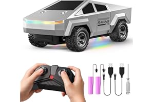 HOMETALL Remote Control Car RC Trucks - 2WD RC Truck Toy RC Cars for All Terrain, 1/24 Scale Pick-up Hobby Monster Truck Toys 2.4GHz Off-Road Vehicles Kids Gifts for Boys/Girls Age 3+, Silver
