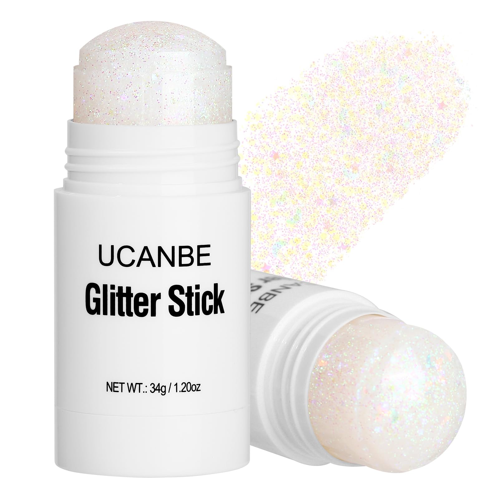 Photo 1 of ** FACTORY SEALED ** UCANBE White Body Glitter Stick for Singer Concerts Music Festivals, Face Glitter Makeup for Face Body Hair Eyes & Lips, Chunky Glitter Sparkling Mermaid Sequins for Women 1.2OZ